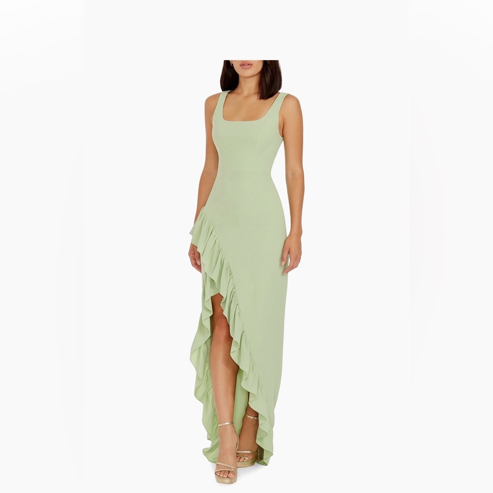 Dress the Population Asymmetrical Light Green Dress